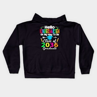 Hello Kindergarten Back To School Class Of 2036 Kids Hoodie